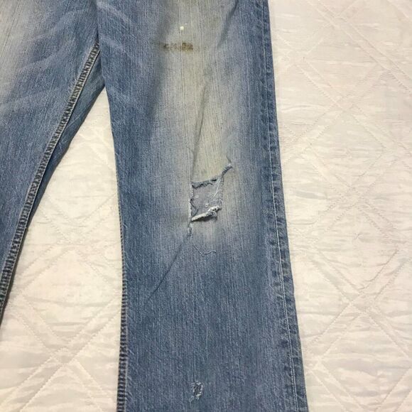 Cremieux Relaxed Distressed Wide Leg blue jeans 34X28 - Picture 2 of 9